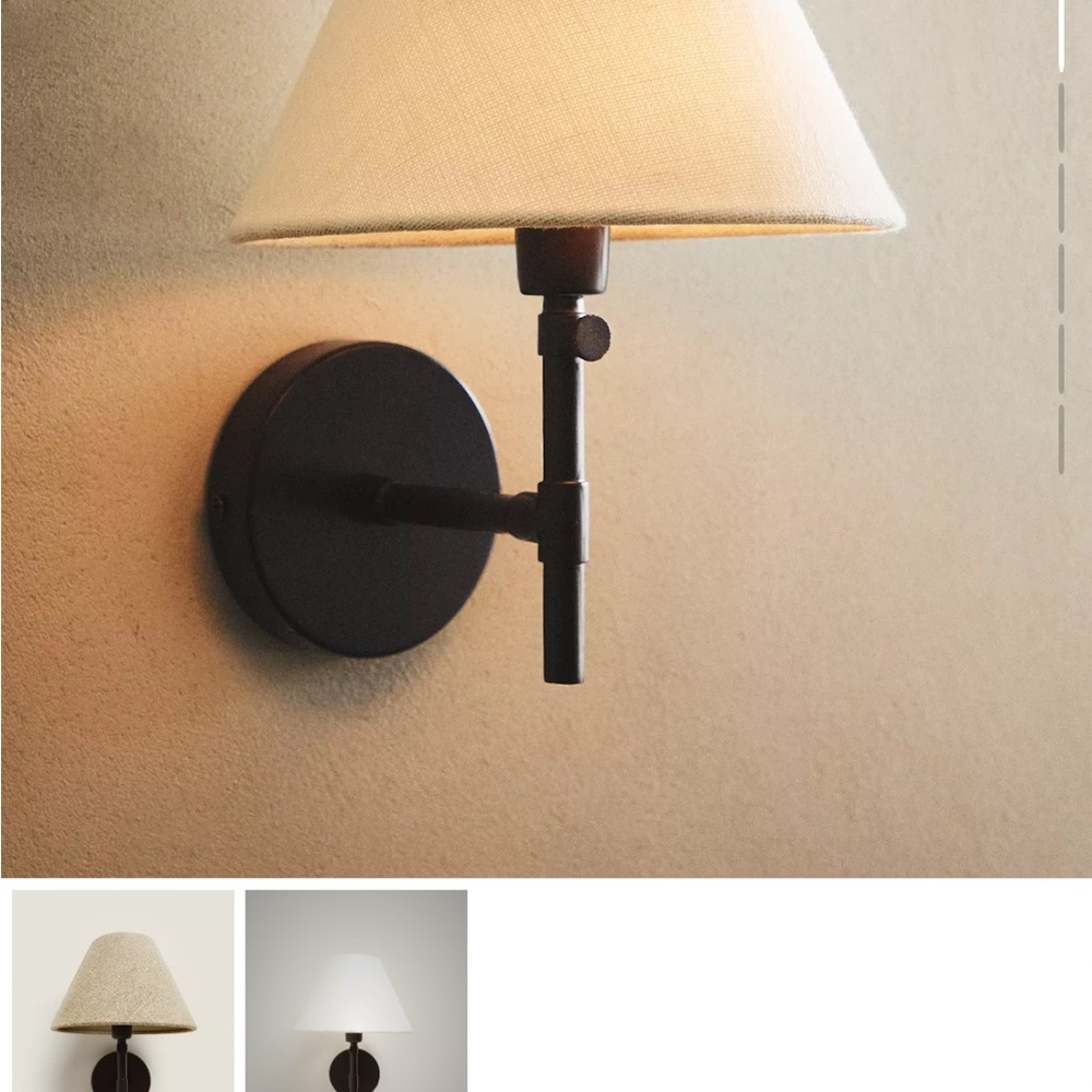 Zara Black and White Linen Wall Sconce